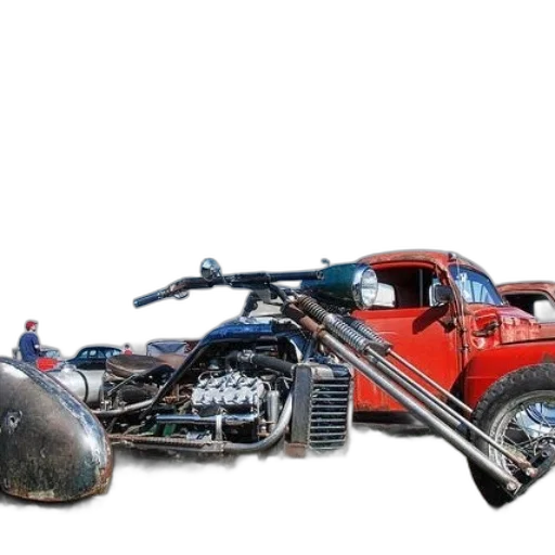 car, weapon, robot, animal, concept art, 3d render, photorealistic, vintage transparent PNG cut-out