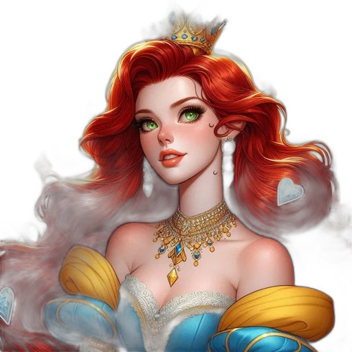 crown, jewelry, dress, fantasy art, concept art, oil painting, photorealistic, golden transparent PNG cut-out