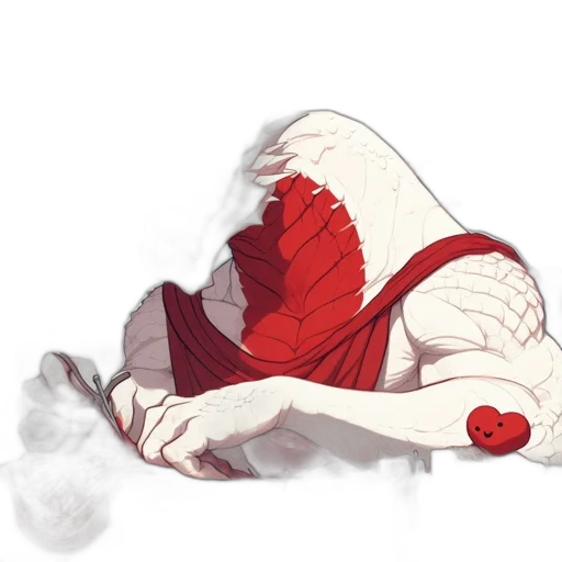 dress, mask, creature, staff, concept art, pixel art, anime, red transparent PNG cut-out