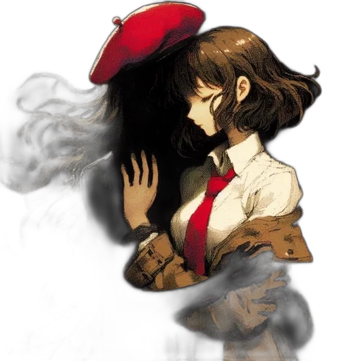 hat, mask, face, jacket, concept art, anime, pixel art, watercolor transparent PNG cut-out
