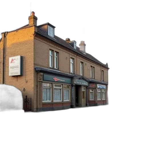 building, snow, city street, main transparent PNG cut-out