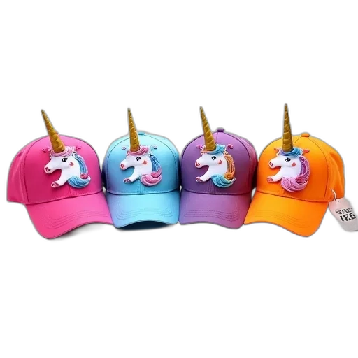hat, crown, 3d render, vaporwave, pastel, collection, colorful, unicorn-themed transparent PNG cut-out