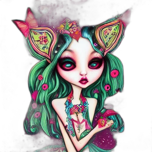 mask, fantasy art, concept art, watercolor, cartoon, green, colorful, pastel transparent PNG cut-out