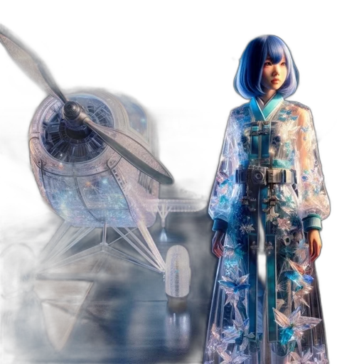 dress, robot, umbrella, jacket, concept art, fantasy art, photorealistic, 3d render transparent PNG cut-out