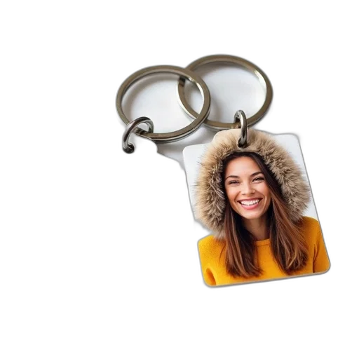 jacket, jewelry, hair, face, close-up, image, two, keychains transparent PNG cut-out