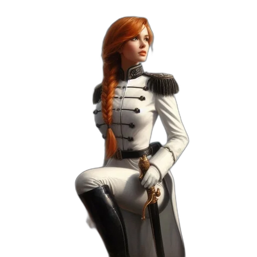 staff, jacket, robot, concept art, fantasy art, 3d render, comic book art, monochrome transparent PNG cut-out
