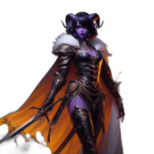 concept art, fantasy art, 3d render, comic book art, dark, ethereal, figure, horns transparent PNG cut-out