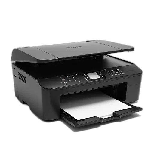 furniture, 3d render, black, white, image, canon, printer, paper transparent PNG cut-out