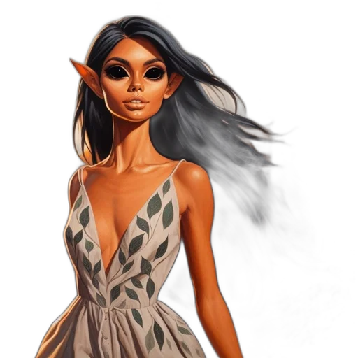 dress, fantasy art, concept art, photorealistic, comic book art, earth tones, green, dark transparent PNG cut-out