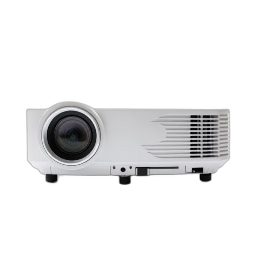 robot, 3d render, photorealistic, white, projector, large, lens, ventilation transparent PNG cut-out