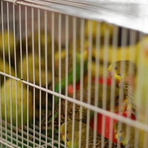 animal, weapon, jewelry, close-up, colorful, parakeets, wire, cage transparent PNG cut-out