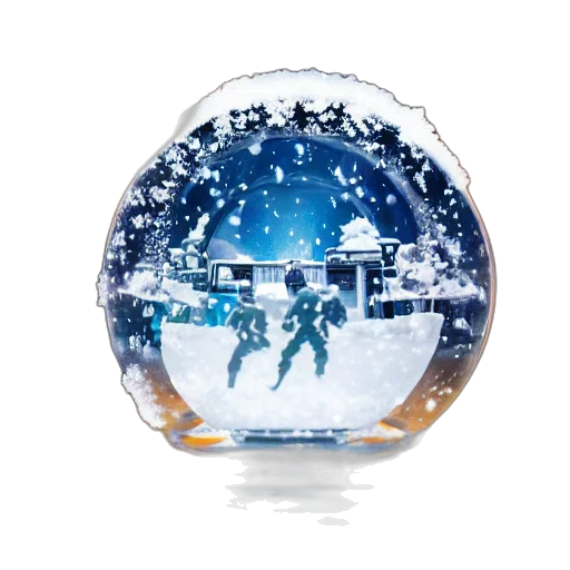 concept art, 3d render, snow, globe transparent PNG cut-out