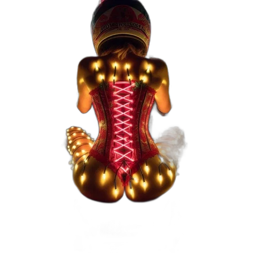 jewelry, crown, staff, hair, 3d render, concept art, pixel art, neon lights transparent PNG cut-out