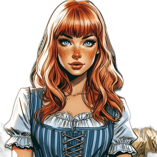 dress, comic book art, fantasy art, cartoon, concept art, illustration, displays, young transparent PNG cut-out