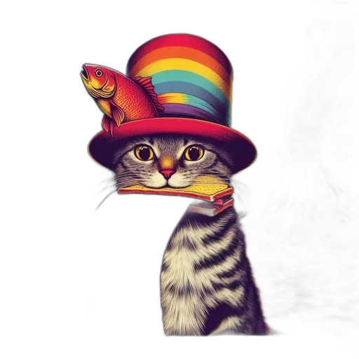 hat, animal, staff, crown, concept art, photorealistic, fantasy art, watercolor transparent PNG cut-out