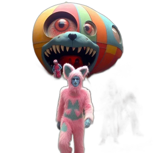 mask, creature, animal, face, concept art, 3d render, vaporwave, fantasy art transparent PNG cut-out