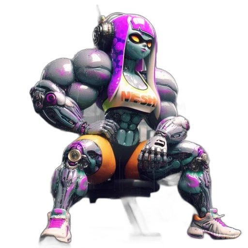 robot, furniture, creature, weapon, concept art, 3d render, cyberpunk, vaporwave transparent PNG cut-out