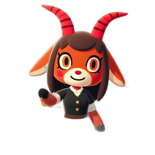 staff, animal, creature, mask, 3d render, concept art, goat-human, hybrid transparent PNG cut-out