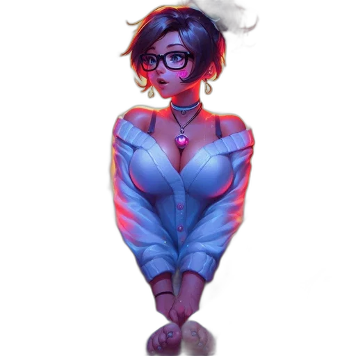 dress, jacket, robot, staff, concept art, pixel art, vaporwave, fantasy art transparent PNG cut-out