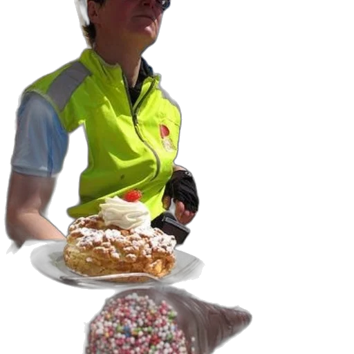 food, jacket, staff, 3d render, cyclist, yellow, vest, enjoys transparent PNG cut-out