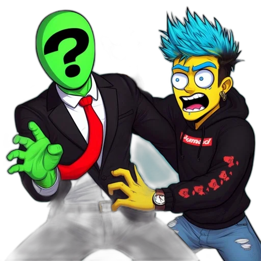 mask, jacket, cartoon, concept art, pixel art, comic book art, two, animated transparent PNG cut-out