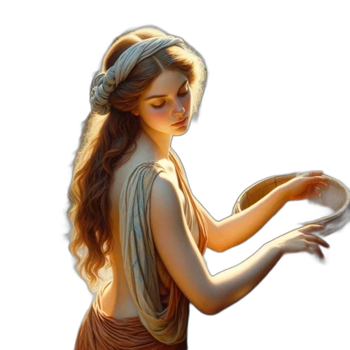 dress, jewelry, staff, fantasy art, concept art, oil painting, photorealistic, snow transparent PNG cut-out