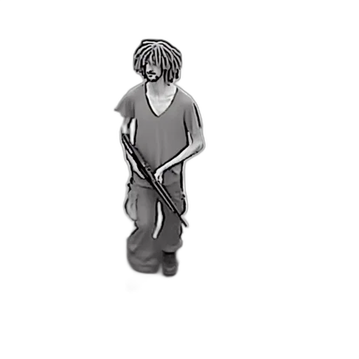staff, hair, weapon, jacket, concept art, cartoon, pixel art, 3d render transparent PNG cut-out