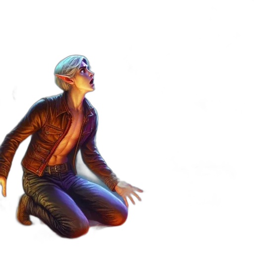 jacket, creature, robot, concept art, cyberpunk, 3d render, fantasy art, outer space transparent PNG cut-out