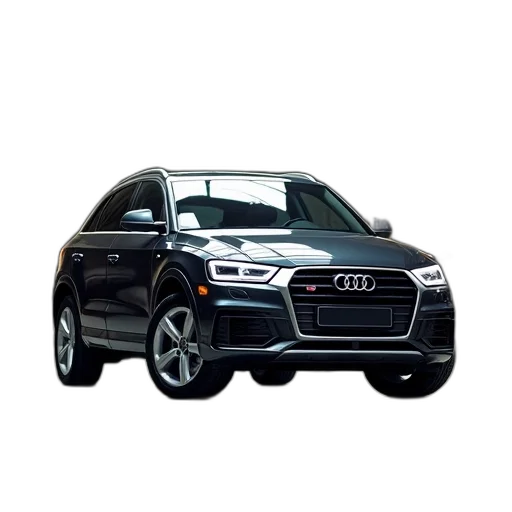 car, photorealistic, 3d render, dark, grey, audi, sitting, repair transparent PNG cut-out