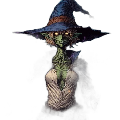 staff, hat, mask, creature, concept art, fantasy art, pixel art, watercolor transparent PNG cut-out