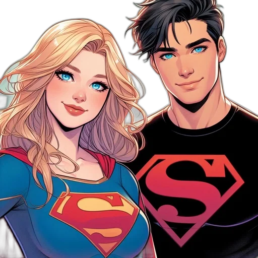 comic book art, concept art, cartoon, two, animated, superheroes, one, male transparent PNG cut-out