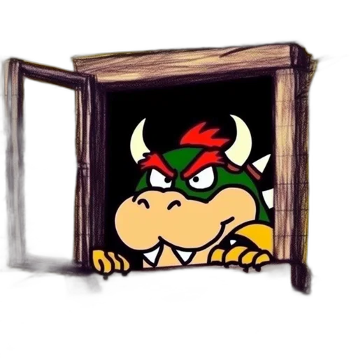 furniture, dragon, crown, mask, concept art, pixel art, 3d render, bowser transparent PNG cut-out