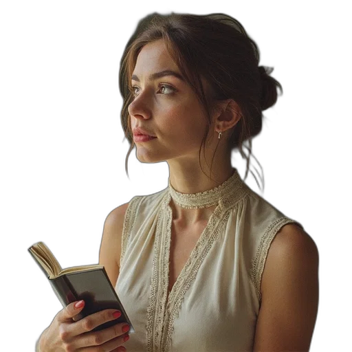 staff, jewelry, dress, face transparent PNG cut-out