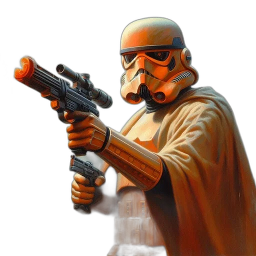 weapon, staff, mask, concept art, comic book art, photorealistic, pixel art, stormtrooper transparent PNG cut-out