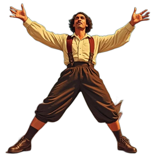 jacket, vintage, movie, poster, featuring, character, musical, fiddler transparent PNG cut-out