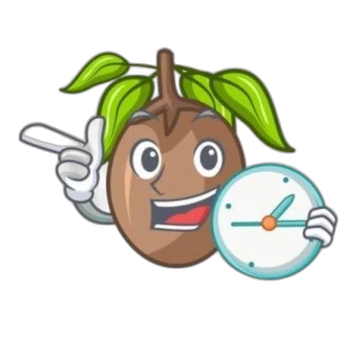 staff, anime, cartoon, concept art, pixel art, sapodilla, fruit, character transparent PNG cut-out