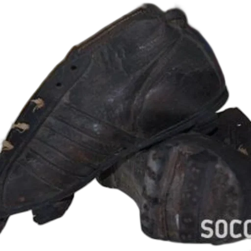 shoes, mask, weapon, pair, old, black, soccer, cleats transparent PNG cut-out