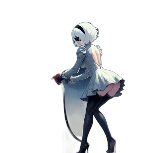 dress, robot, mask, jacket, concept art, pixel art, anime, 3d render transparent PNG cut-out