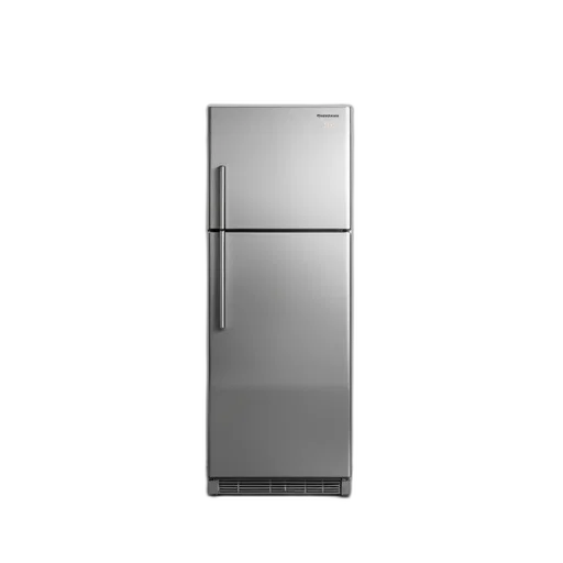 robot, food, 3d render, sleek, modern, stainless, steel, refrigerator transparent PNG cut-out