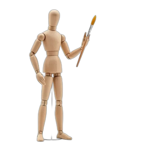 staff, robot, weapon, 3d render, concept art, wooden, mannequin, paintbrush transparent PNG cut-out