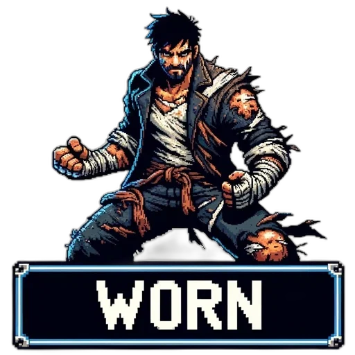 weapon, jacket, pixel art, comic book art, concept art, fantasy art, pixel, art transparent PNG cut-out