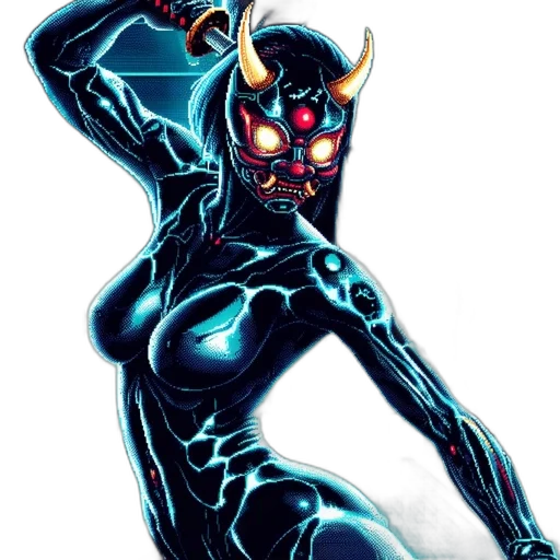 mask, comic book art, concept art, 3d render, fantasy art, dark, indigo, lit transparent PNG cut-out