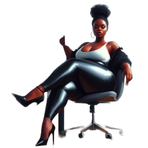 furniture, dress, concept art, photorealistic, 3d render, pixel art, afro-haired, woman transparent PNG cut-out