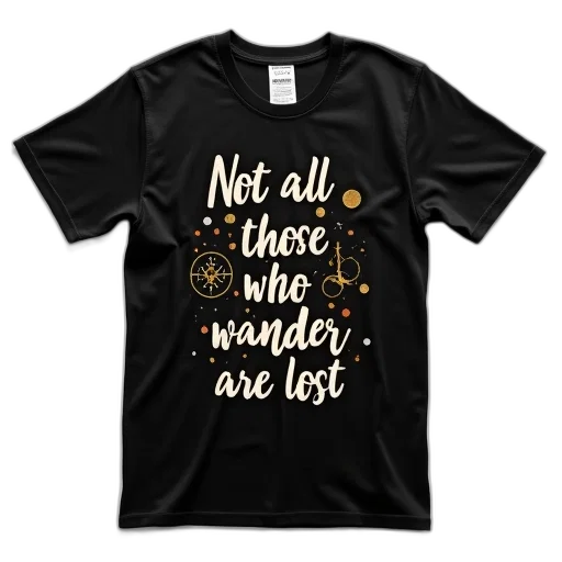 outer space, black, t-shirt, quote, reads, not, all, those transparent PNG cut-out