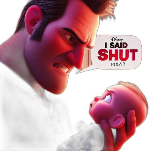 face, concept art, 3d render, photorealistic, incredibles, jack-jack, gazes, his transparent PNG cut-out