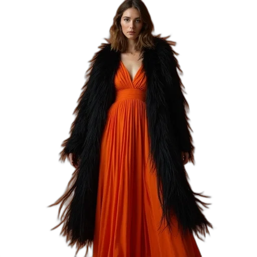 dress, jacket, model, wearing transparent PNG cut-out