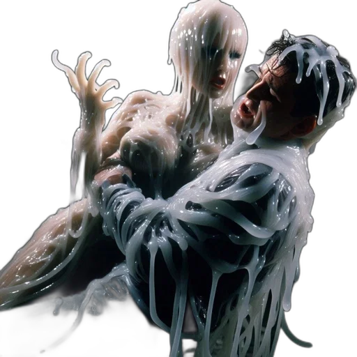 creature, concept art, comic book art, photorealistic, cyberpunk, underwater, rain, fog transparent PNG cut-out