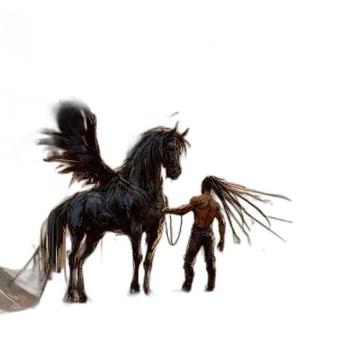 animal, dragon, hair, creature, 3d render, concept art, photorealistic, fantasy art transparent PNG cut-out