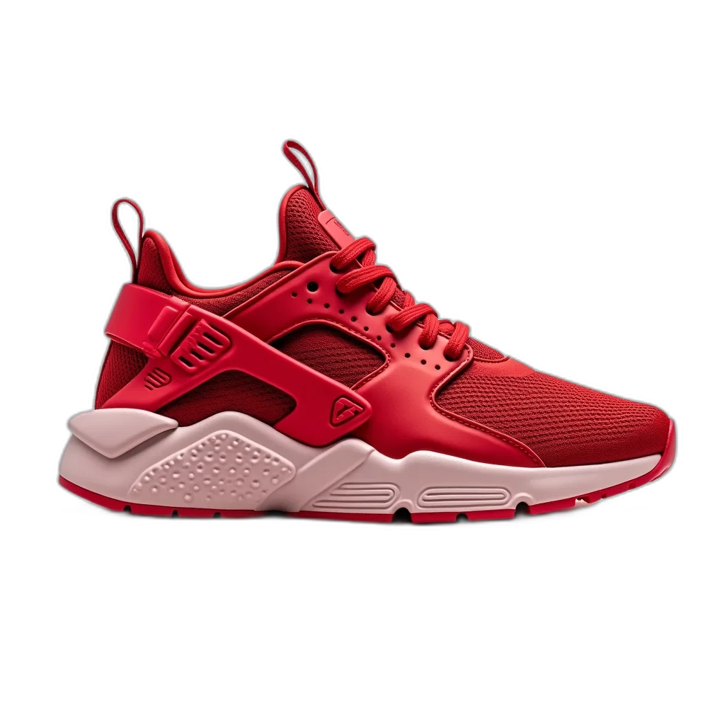 shoes, 3d render, red, sneaker, mesh, upper, patterned, sole transparent PNG cut-out