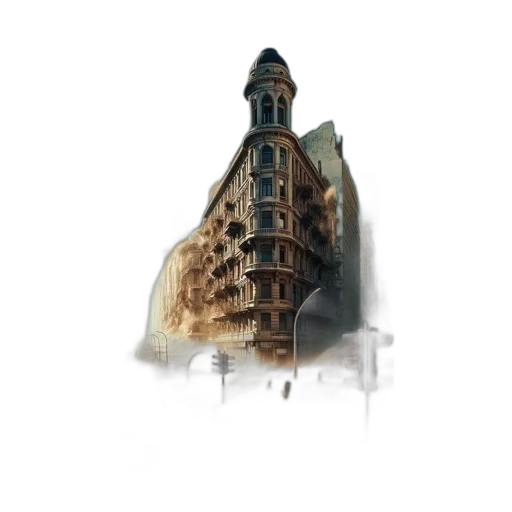 building, umbrella, dress, face, concept art, photorealistic, 3d render, fantasy art transparent PNG cut-out
